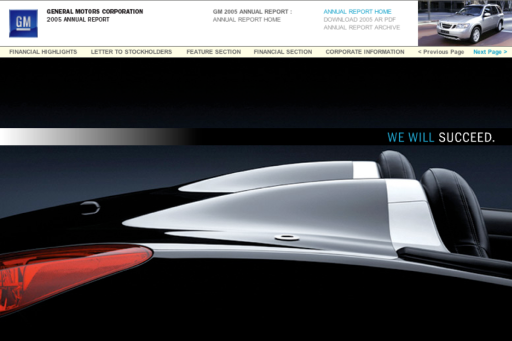 gm annual report website