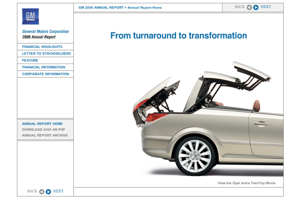 gm annual report website