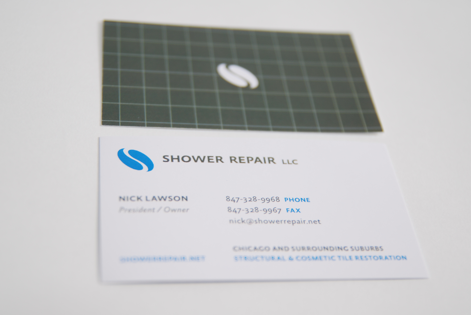 shower repair business card